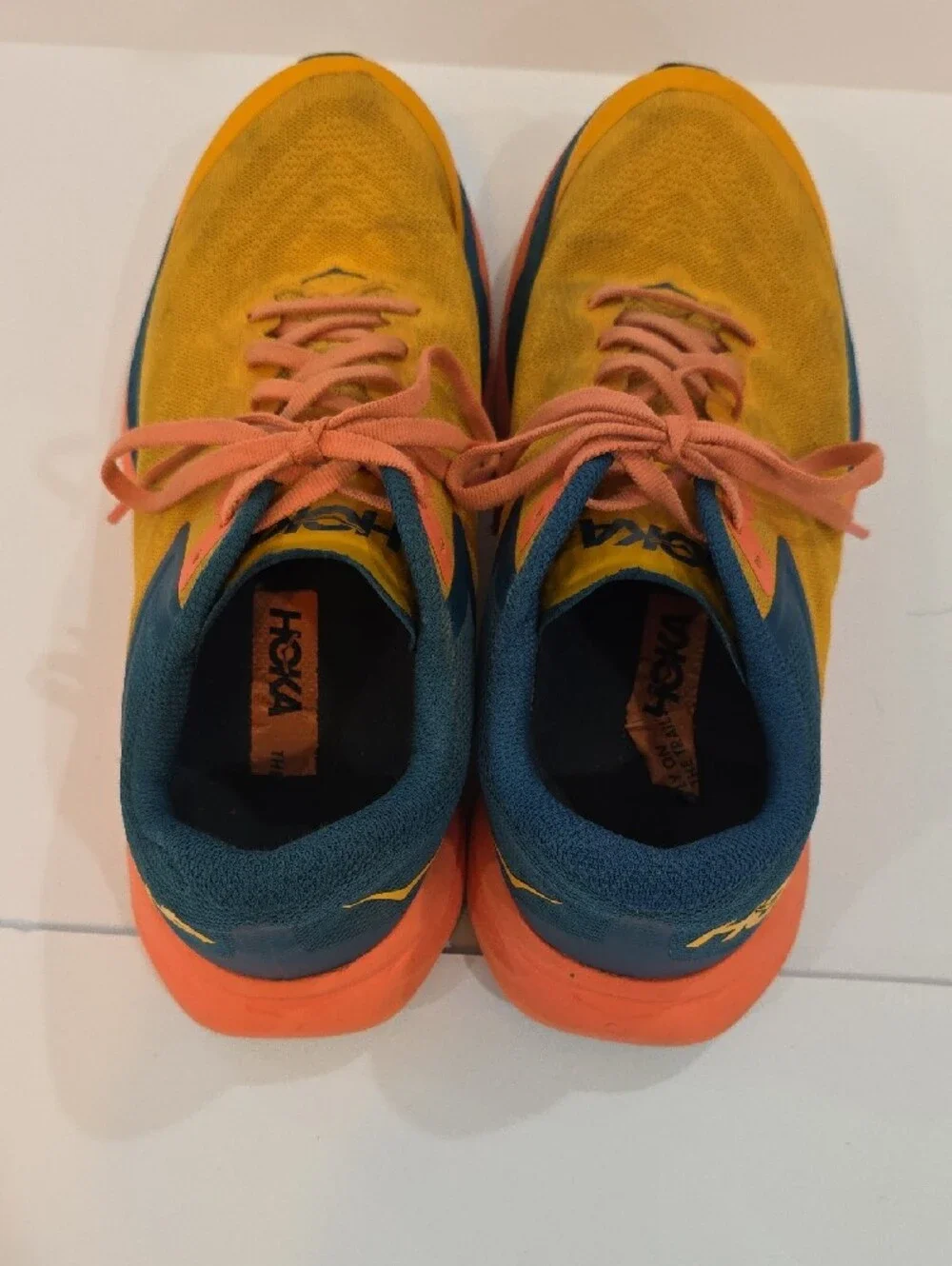 Hoka Zinal Women's Yellow, Teal & Coral Athletic Sneakers Size 9